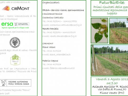 Cirmont: progetto FuturBioErbe, presentazione sperimentazione agronomica sul luppolo